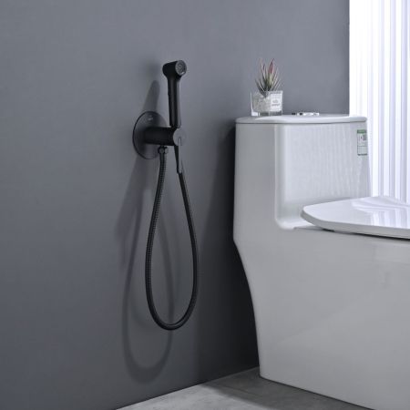 Гигиенический душ со смесителем Rose R235H, черный