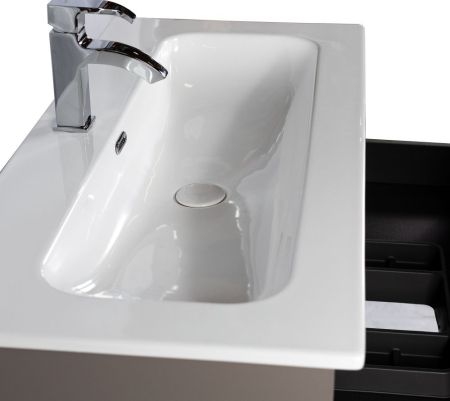 Комплект мебели Visobath Eleven, 1000 мм левый, цвет кварцевый матовый лак (Quarzo), артикул 76073/Quarzo/EL