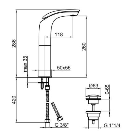 Смеситель для раковины Webert Aria AI830402560, черный, артикул AI830402560