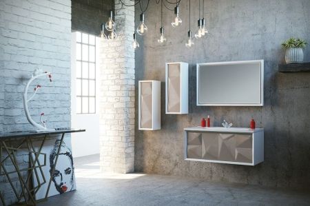 Шкаф пенал Marka One Romb 30П L Cappuccino, артикул У73556