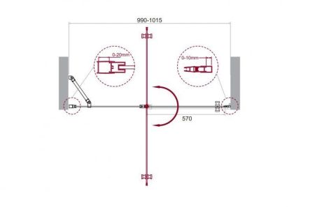 Душевая дверь BelBagno ETNA-B-12-60/60-C-Cr, артикул ETNA-B-12-60/60-C-Cr