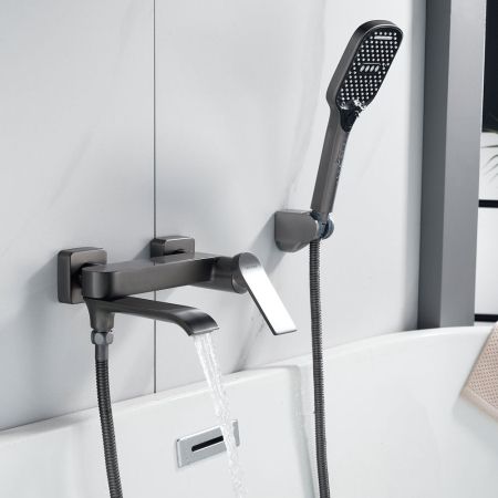 Смеситель для ванны Shevanik S4102T, оружейная сталь, артикул S4102T