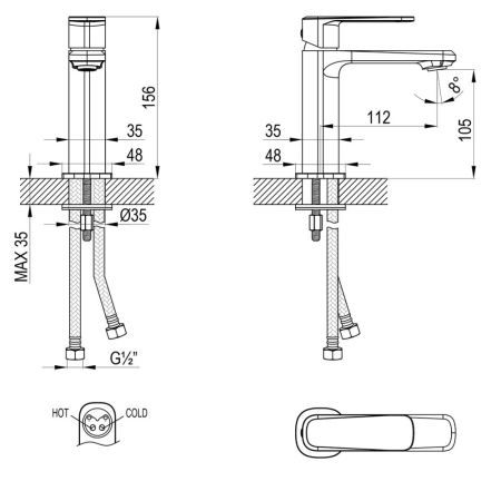 Смеситель Lemark Melior для раковины (LMF-1012B-C), артикул LMF-1012B-C
