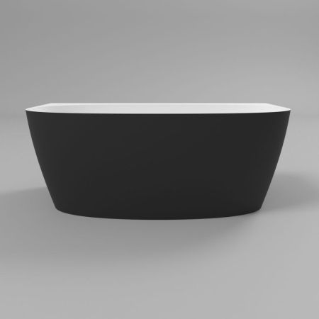 Ванна WHITECROSS Pearl A 155x80 (черный/белый мат) иск. камень, артикул 0214.155080.20100