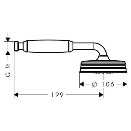 AX Montreux Ручной душ 1jet 100мм,с белой рукояткой, ½’ , цвет шлифованное золото, артикул 16320250