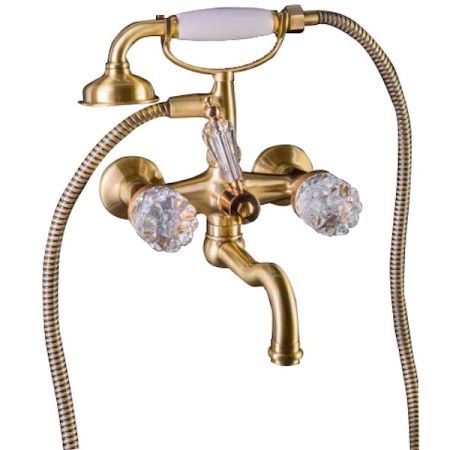 Смеситель для ванны (душевой комплект) CRYSTAL, бронза_Комплект