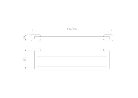 Полотенцедержатель двойной WONZON & WOGHAND GRAFFITY, Брашированное золото (WW-9311-BG)