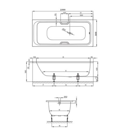 Опора для ванны, Bette, универсальная, комплект-2 штуки, артикул B23-1500