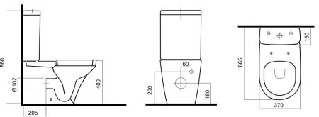 C508607WH Inspire, унитаз-компакт, универсальный выпуск, артикул C508607WH