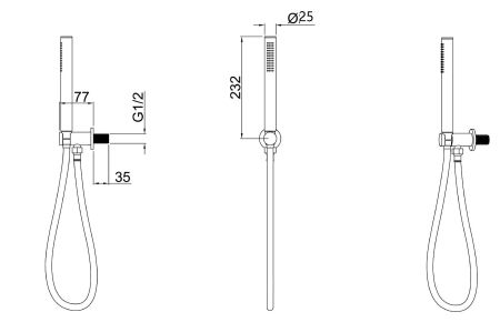 Душевой гарнитур Allen Brau Priority 5.31019-BN никель браш, артикул 5.31019-BN