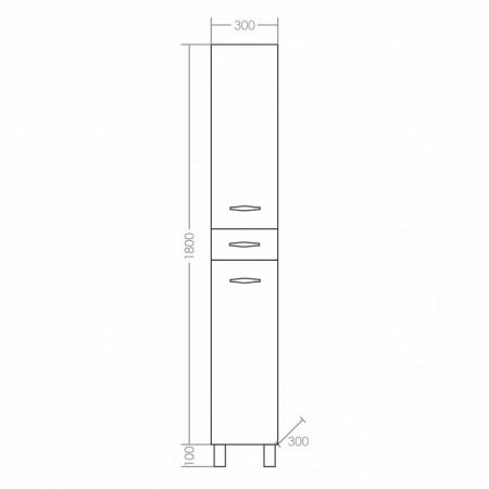 Пенал СаНта Монарх 30 710005, напольный, цвет белый
