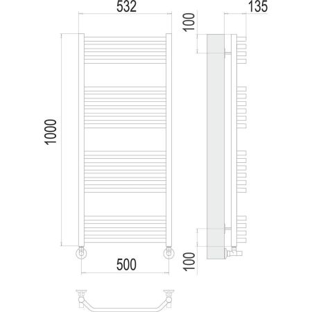 Полотенцесушитель водяной Terminus Виктория П20 50х100, артикул 4670078529541
