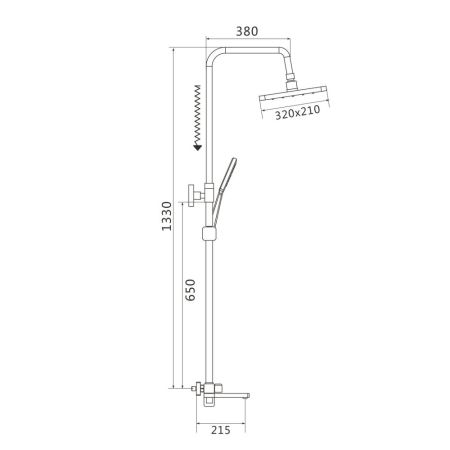 Душевая система Raffine F3699H, черный
