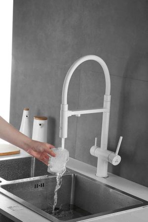 Смеситель для кухни Rose R958C, белый, артикул R958C