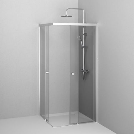 W94G-403-9090-МТ Душевое ограждение X-Joy Square Slide 90х90, мат хром, прозрачное, артикул W94G-403-9090-МТ