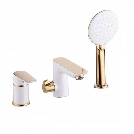 Смеситель на борт ванны Iddis Cloud на 3 отверстия Белый/хром, артикул CLOSB30i07