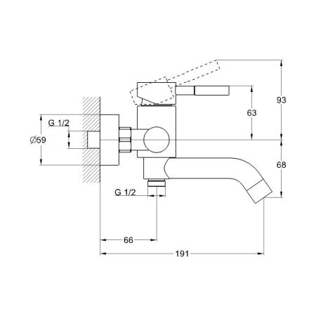 Смеситель для ванны G.Lauf ZAP3-A090, нержавеющая сталь