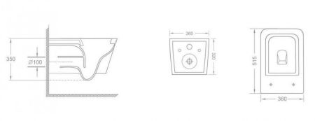 Унитаз подвесной CeramaLux 5170-18, артикул 