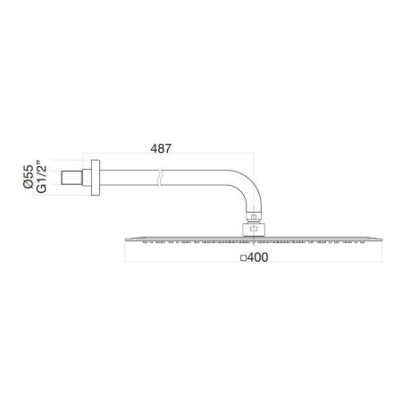 Верхний душ ультратонкий с кронштейном Fiore 30CR8652, хром, артикул 30CR8652