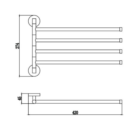 Полотенцедержатель Savol S-008704, хром, артикул S-008704