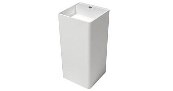 Zenon Ember, напольная раковина квадратной формы с отверстием под смеситель, 40х40хh85 см, цвет белый матовый