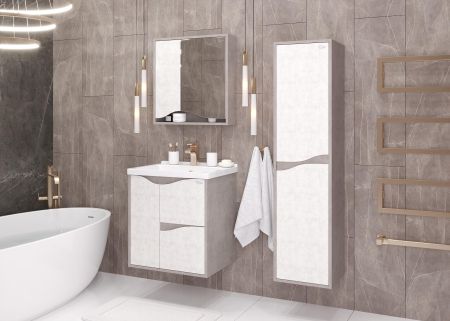 Пенал Onika Брендон 35 подвесной, бетон крем/камень светлый, универсальный