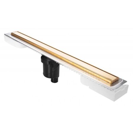 Желоб BERGES водосток В1 Keramik 800, золото глянец, S-сифон D50/105 H50 вертикальный, артикул 092019