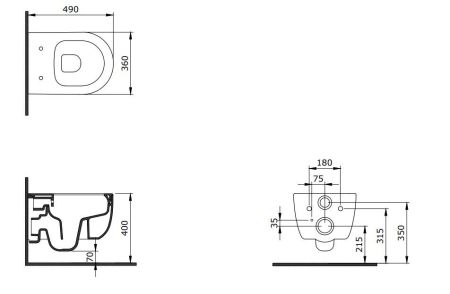 Чаша подвесного унитаза Allen Brau Priority 4.31002.20 белый глянец, артикул 4.31002.20