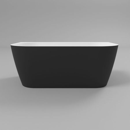 Ванна WHITECROSS Pearl B 155x78 (черный/белый мат) иск. камень, артикул 0215.155078.20100