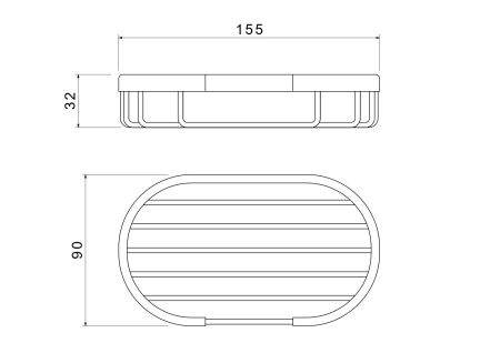 Мыльница решетка AQUATEK, матовый черный AQ4956MB, артикул AQ4956MB