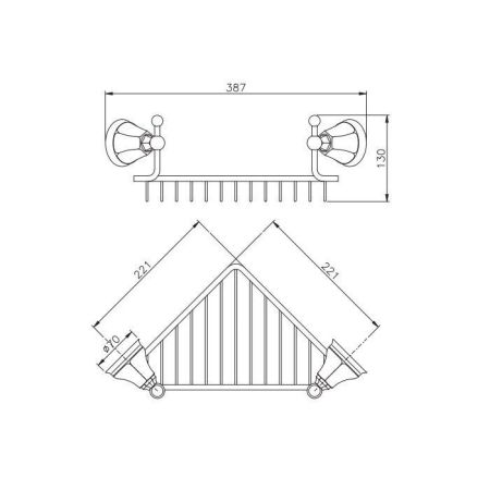 Nicolazzi Teide Полочка-решетка угловая, цвет: золото, артикул 1495GO05