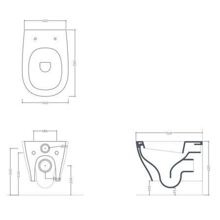 Artceram TEN Унитаз подвесной, 52х36см, безободковый, с крепежом, цвет: белый матовый, артикул TEV006 05 00