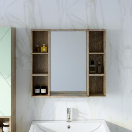 Шкаф навесной открытый Бриклаер КРИСТАЛЛ 20 см, дуб гранж песочный, артикул 4627125417122