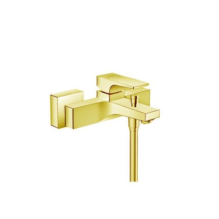 Смеситель для ванны и душа, Hansgrohe, Metropol, тип открывания воды-однорычажный, тип регулирования воды-керамический узел смешивания, тип установки-настенный, цвет-полированное золото, артикул 32540990