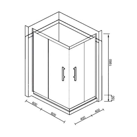 Уголок  ZQ121B-L душевой PARLY с поддоном