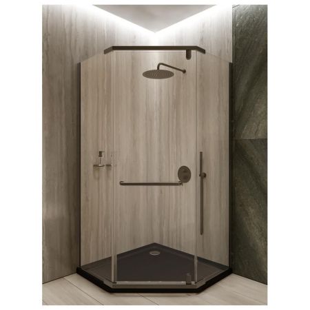 Душевой уголок Knotlor FCD100CG0GM 5-тиугольный 100х100х200, оружейная сталь