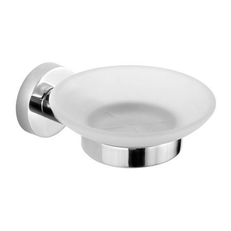 Мыльница SAMBA стеклянная с подставкой, настенная, 108x52x120 мм, хром, Sapho, артикул SB102