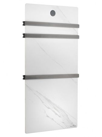 Полотенцесушитель электрический с греющей плитой Белый мрамор  WONZON & WOGHAND, Темный графит (WW-A503-GM)