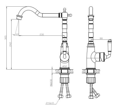 Смеситель Prague для кухни., артикул: PG 519, артикул PG 519