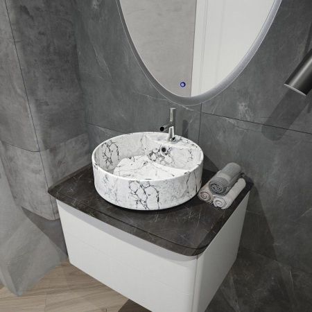 Раковина чаша Maretti EA13NS44-740MR, белый мрамор, артикул EA13NS44-740MR