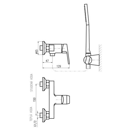 Смеситель для душа Rav Slezak Colorado CO281.5/2