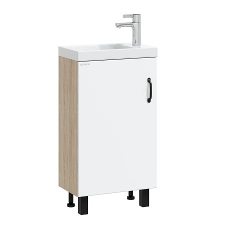Тумба Onika Тимбер 45 напольная, белая мат./дуб сонома (ум. Фостер 45), артикул 104508