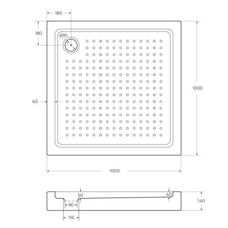 АКРИЛОВЫЙ ПОДДОН CEZARES TRAY-A-15-W, артикул TRAY-A-A-85-15-W