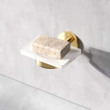 A85A34299 X-Joy, Стеклянная мыльница с настенным держателем, золото, артикул A85A34299