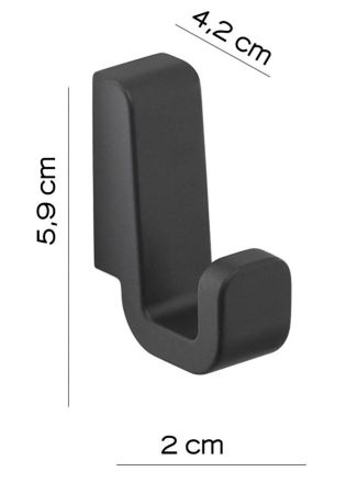 Gedy Samoa, набор из 2-х крючков, цвет черный матовый, артикул A827(14)