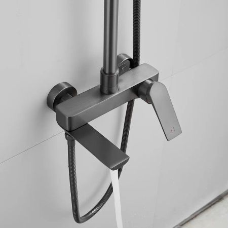 Душевая система Shevanik S9136T, оружейная сталь