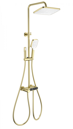 Душевая система с термостатом WONZON & WOGHAND MUSE Corno, Брашированное золото (WW-B3112-BG), артикул WW-B3112-BG