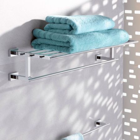 Полка для полотенец GROHE Essentials Cube с дополнительной горизонтальной штангой, 600 мм, хром (40512001)