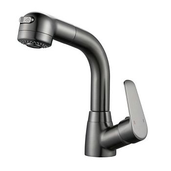 Смеситель для раковины многофункциональный Raffine F291T, оружейная сталь