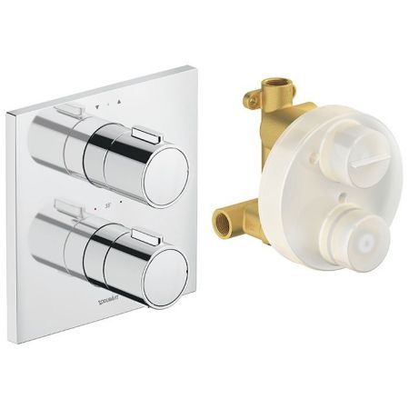 Duravit Комплект термостатического смесителя для скрытой установки на 2 источника Расход (3 бар): 24 л/мин, 170x170 мм, цвет хром, артикул TH4200007010